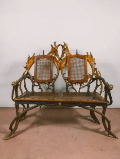 Österreichische Wohnzimmermöbel mit Intarsien, 10 . Set