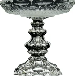 Österreichisch-ungarischer Obstteller aus Silber, 19. Jh