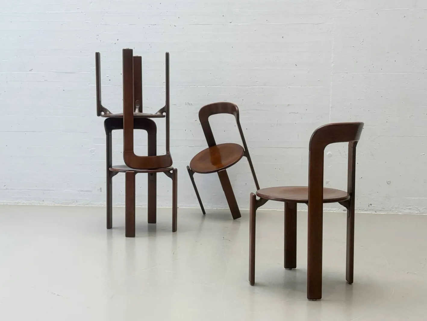 Stühle aus Gebeiztem Holz von Bruno Rey für Dietiker, 1971