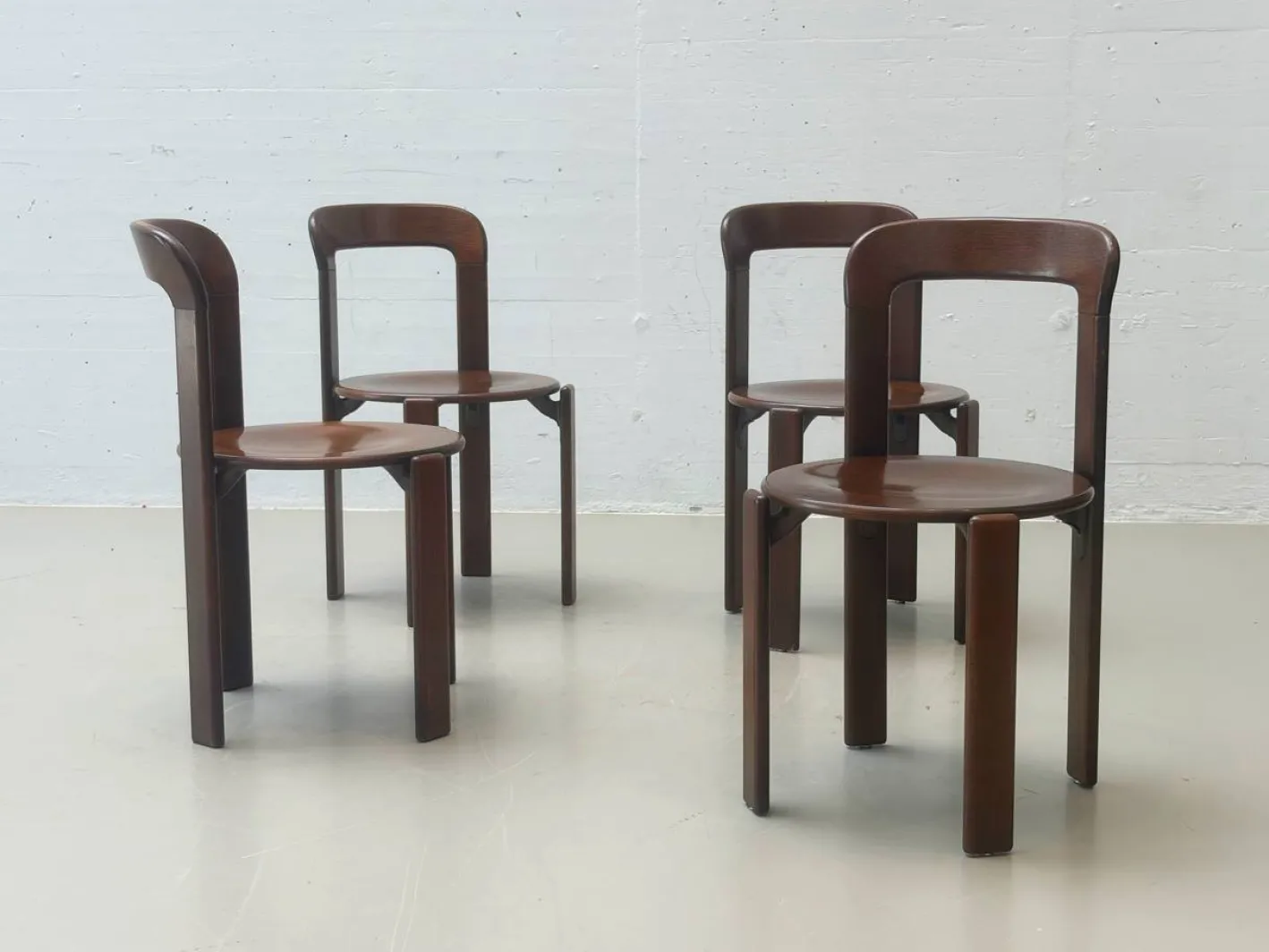 Stühle aus Gebeiztem Holz von Bruno Rey für Dietiker, 1971