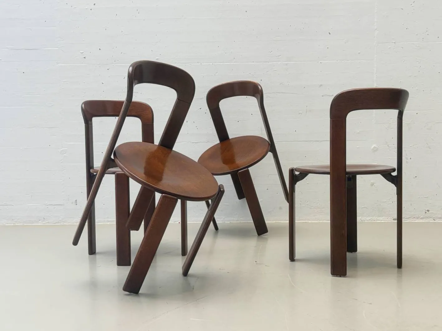 Stühle aus Gebeiztem Holz von Bruno Rey für Dietiker, 1971