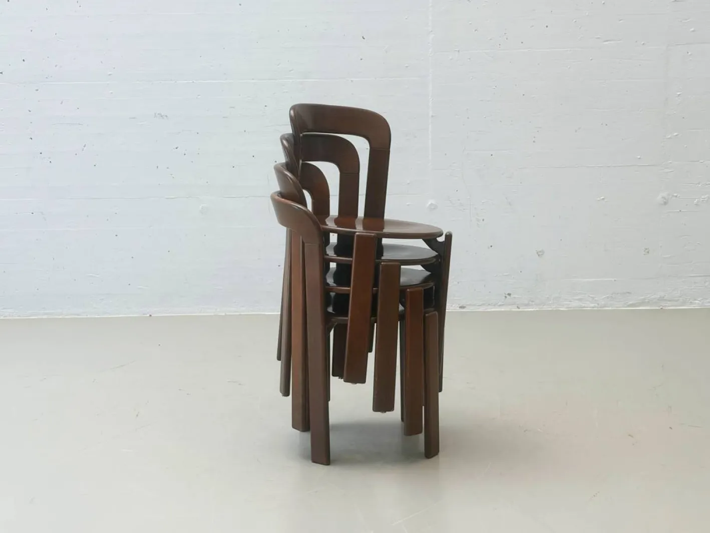 Stühle aus Gebeiztem Holz von Bruno Rey für Dietiker, 1971