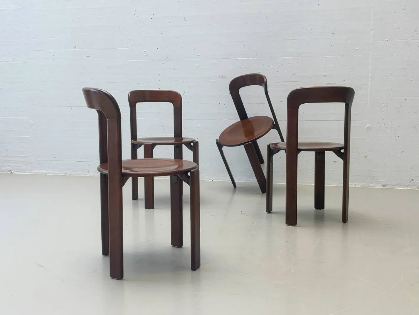 Stühle aus Gebeiztem Holz von Bruno Rey für Dietiker, 1971