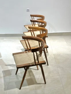 Stühle aus Seegras von Georges Nakashima, 1960er, 4er Set