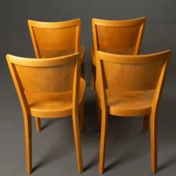 Stühle mit passendem Tisch von Max Ernst Hafeli für Horgen-Glarus, 1920er, 5er Set