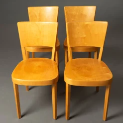 Stühle mit passendem Tisch von Max Ernst Hafeli für Horgen-Glarus, 1920er, 5er Set
