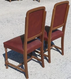 Stühle mit Sitz und Rückenlehne aus rotem Leder, Italien, 1980, 2er Set
