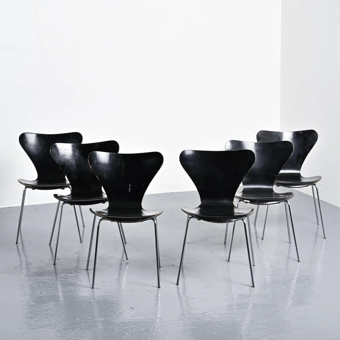 Stühle von Arne Jacobsen für Fritz Hansen, Denmark, 1970er, 6er Set