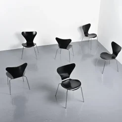 Stühle von Arne Jacobsen für Fritz Hansen, Denmark, 1970er, 6er Set