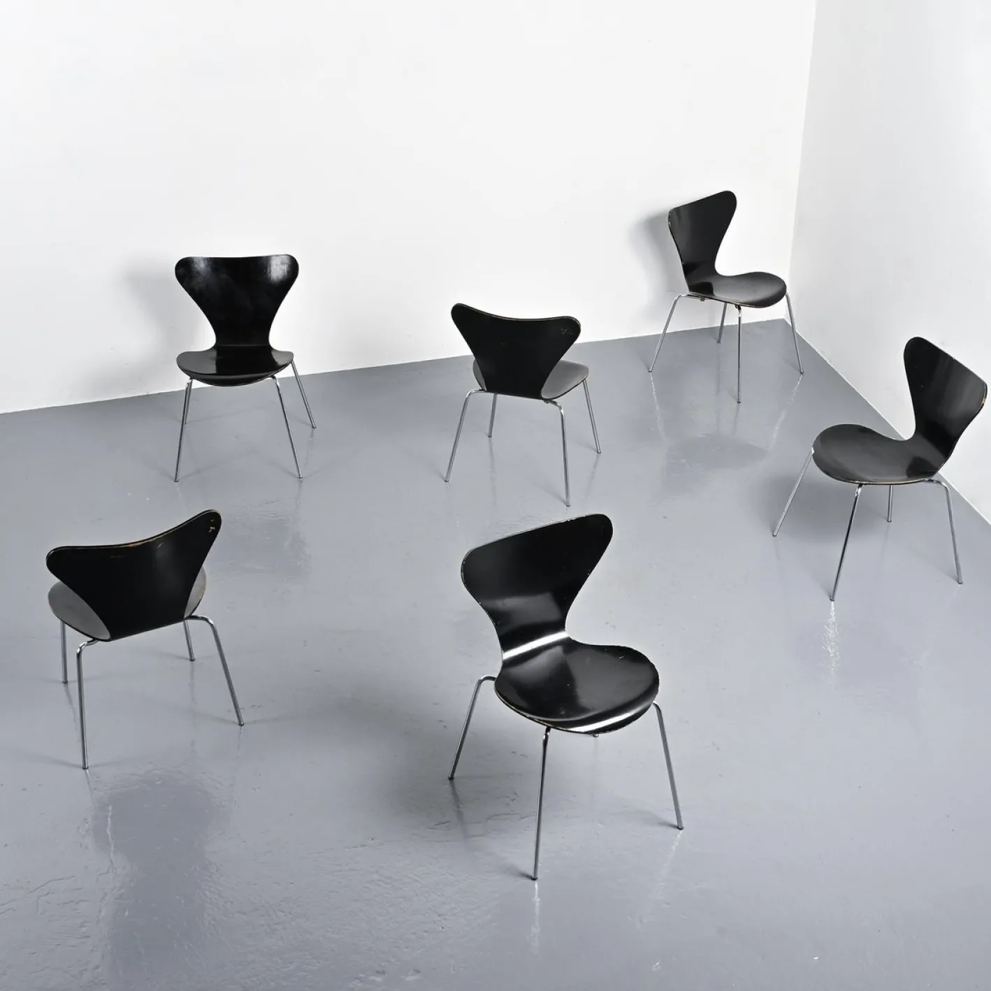 Stühle von Arne Jacobsen für Fritz Hansen, Denmark, 1970er, 6er Set