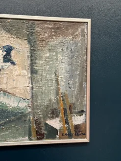 Stig Rosell, The Cat in the Window, 1950er, Öl auf Leinwand, gerahmt