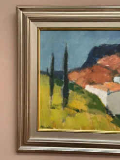 Stig Wernheden, Landschaft, 1960er, Öl auf Leinwand, gerahmt