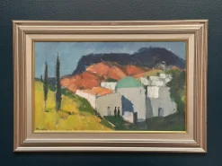 Stig Wernheden, Landschaft, 1960er, Öl auf Leinwand, gerahmt