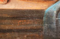 Stillleben mit Melone und Pfirsichen, 1800er, Öl auf Leinwand
