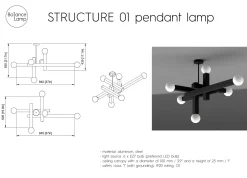 Structure 01 Moderne Hängelampe Inspiriert von Brutalistischer Architektur & De Stijl Bewegung von Balance Lamp