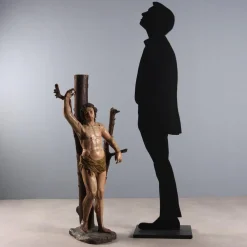 St. Sebastian, geschnitzte Holzskulptur