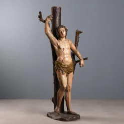 St. Sebastian, geschnitzte Holzskulptur