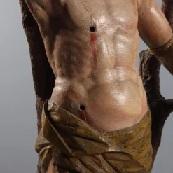 St. Sebastian, geschnitzte Holzskulptur