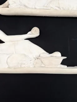 Stuckskulpturen mit weiblichen Aktfiguren, 1920er, 2er Set