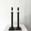 Säulenlampen aus gegossenem Metall mit geriffelten Details, 1980er, 2er Set