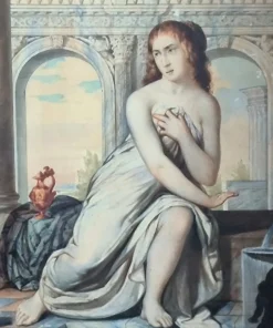 Susanna und die Älteren, Tempera und Aquarell auf Papier, 19. Jh.