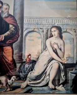 Susanna und die Älteren, Tempera und Aquarell auf Papier, 19. Jh.