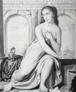 Susanna und die Älteren, Tempera und Aquarell auf Papier, 19. Jh.