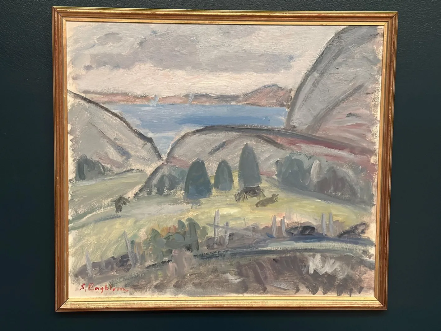 Sven Engblom, Landschaft, 1960er, Öl auf Leinwand