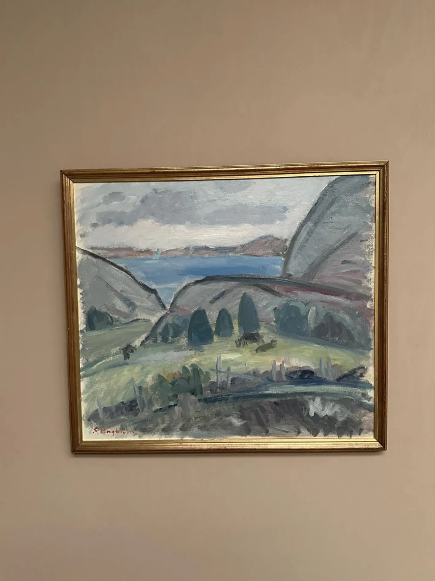 Sven Engblom, Landschaft, 1960er, Öl auf Leinwand