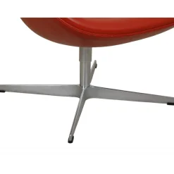 Swan Chair aus Rotem Original Leder von Arne Jacobsen, 2000er