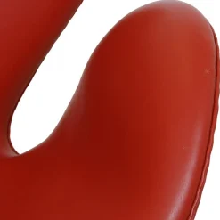 Swan Chair aus Rotem Original Leder von Arne Jacobsen, 2000er