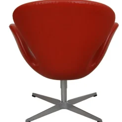 Swan Chair aus Rotem Original Leder von Arne Jacobsen, 2000er