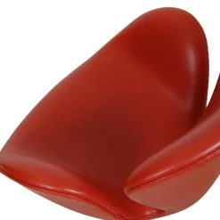 Swan Chair aus Rotem Original Leder von Arne Jacobsen, 2000er