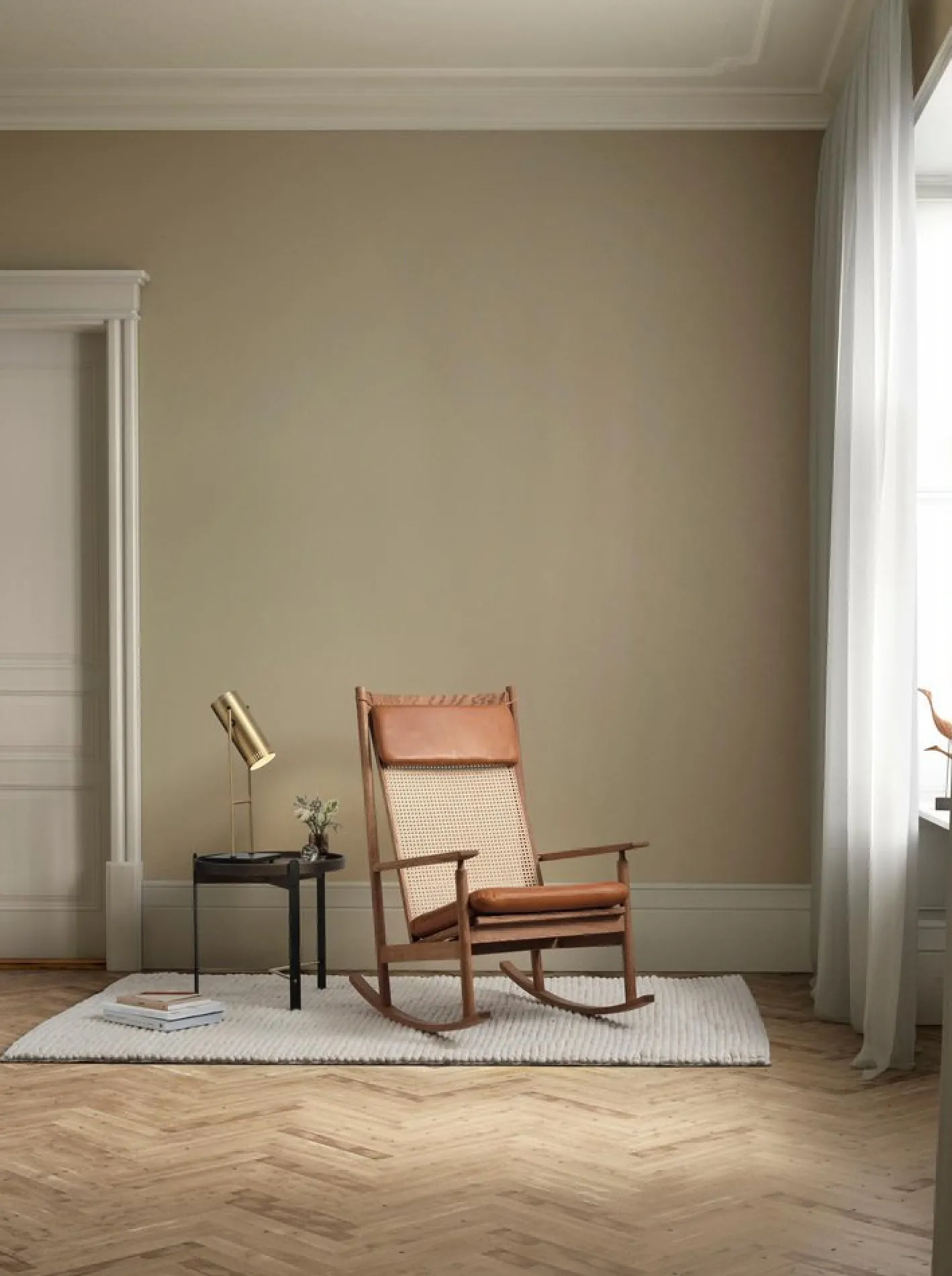Swing Schaukelstuhl aus Moonlight Schaffell von Warm Nordic