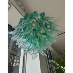 Szenografischer grüner Felci Murano Glas Kronleuchter von Simoeng