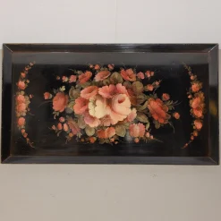 Tablett mit Blumen Rosen und Pfingstrosen, Napoleon Iii, S. Xix France