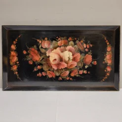 Tablett mit Blumen Rosen und Pfingstrosen, Napoleon Iii, S. Xix France