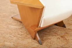 Taliesin Origami Stühle mit Bezug aus Kirschholz & Stoffbezug von Frank Lloyd Wright für Cassina, 1986, 2er Set