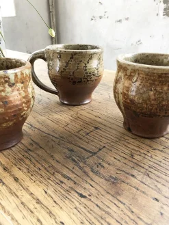 Tassen & Teekanne von André Bodin für Vallauris, 1960er, 8er Set