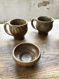 Tassen & Teekanne von André Bodin für Vallauris, 1960er, 8er Set
