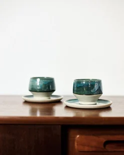 Tassen und Untertassen aus Keramik von Holicska Szilvia, 2010er, 4er Set