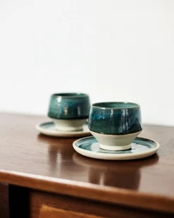 Tassen und Untertassen aus Keramik von Holicska Szilvia, 2010er, 4er Set