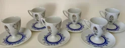 Tassen und Untertassen von Monaco Porcelain Design, 1970er, 6er Set