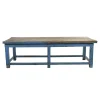 Teak Arbeitstisch mit Blauer Patina