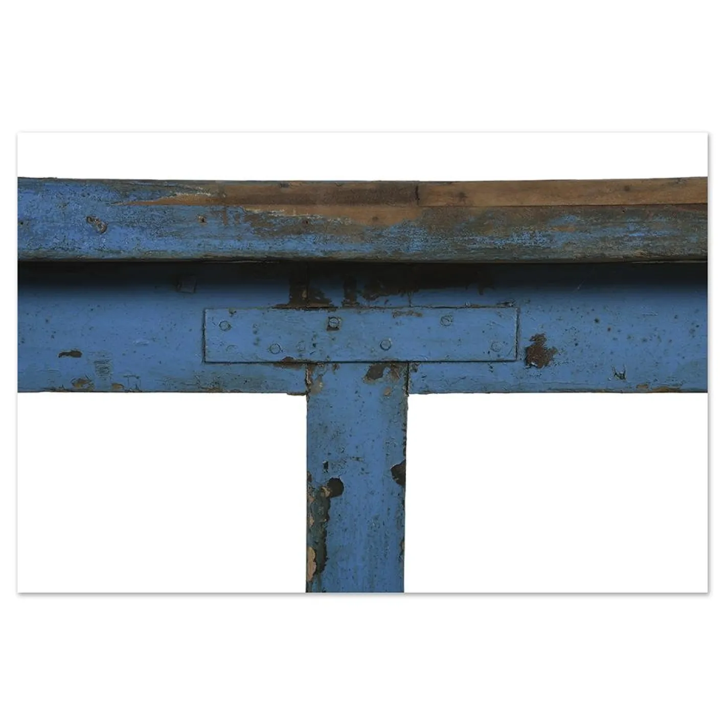 Teak Arbeitstisch mit Blauer Patina