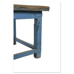 Teak Arbeitstisch mit Blauer Patina