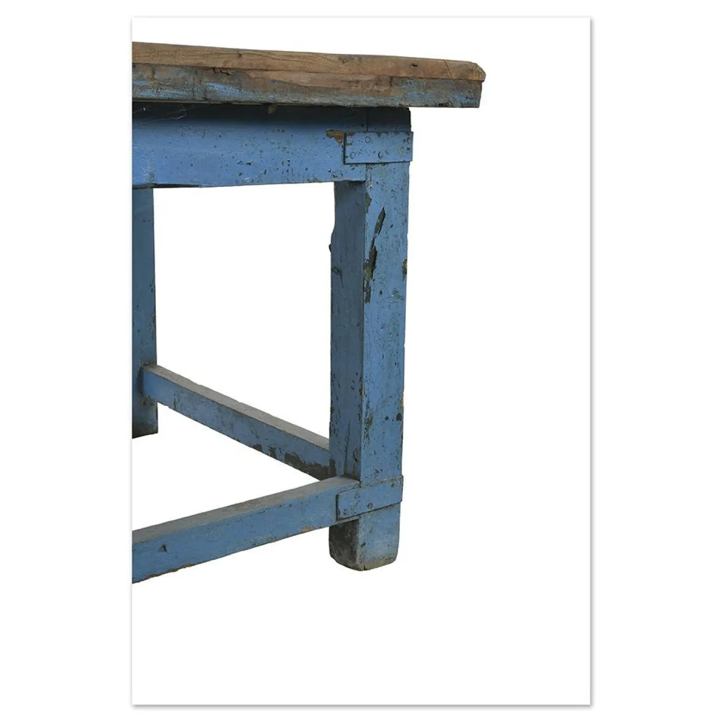 Teak Arbeitstisch mit Blauer Patina