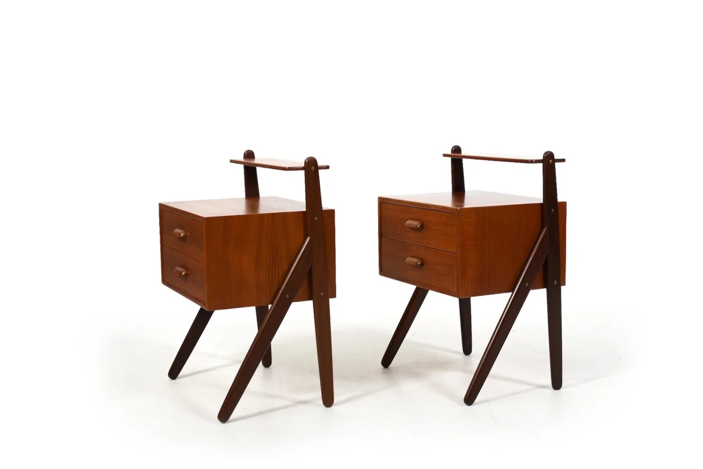 Teak Nachttische von Sigfred Omann für Ølholm, 1960er, 2er Set