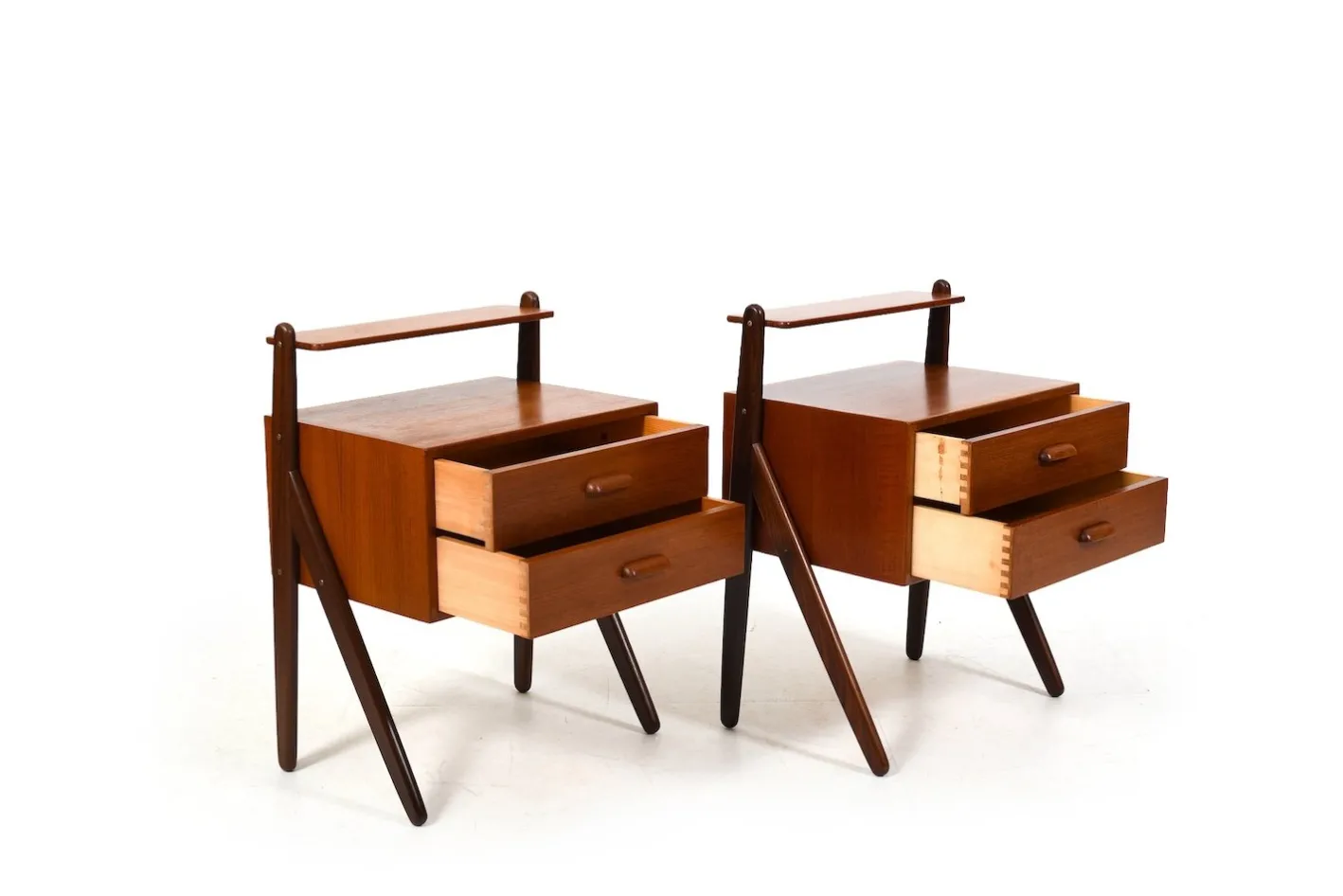 Teak Nachttische von Sigfred Omann für Ølholm, 1960er, 2er Set