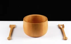 Teak Salatschüssel und Geschirr von Richard Nissen, Dänemark, 1962, 3er Set
